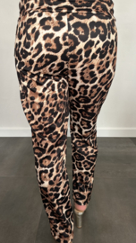 Stretch broek panter camel