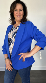 Blazer Marjan met gesmokte mouw kobalt