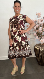 Jurk Linde met strook gebloemd Choco