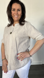 Geborduurde blouse Belle zand
