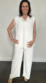 2-Delig pak georgette beige/ecru