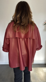 Trenchcoat kort bordeaux