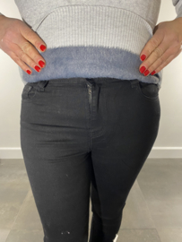 Gebreide trui met fleece gevoerd grijs SALE