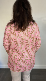 Shirt Debby fantasy met vleermuismouw pink SALE