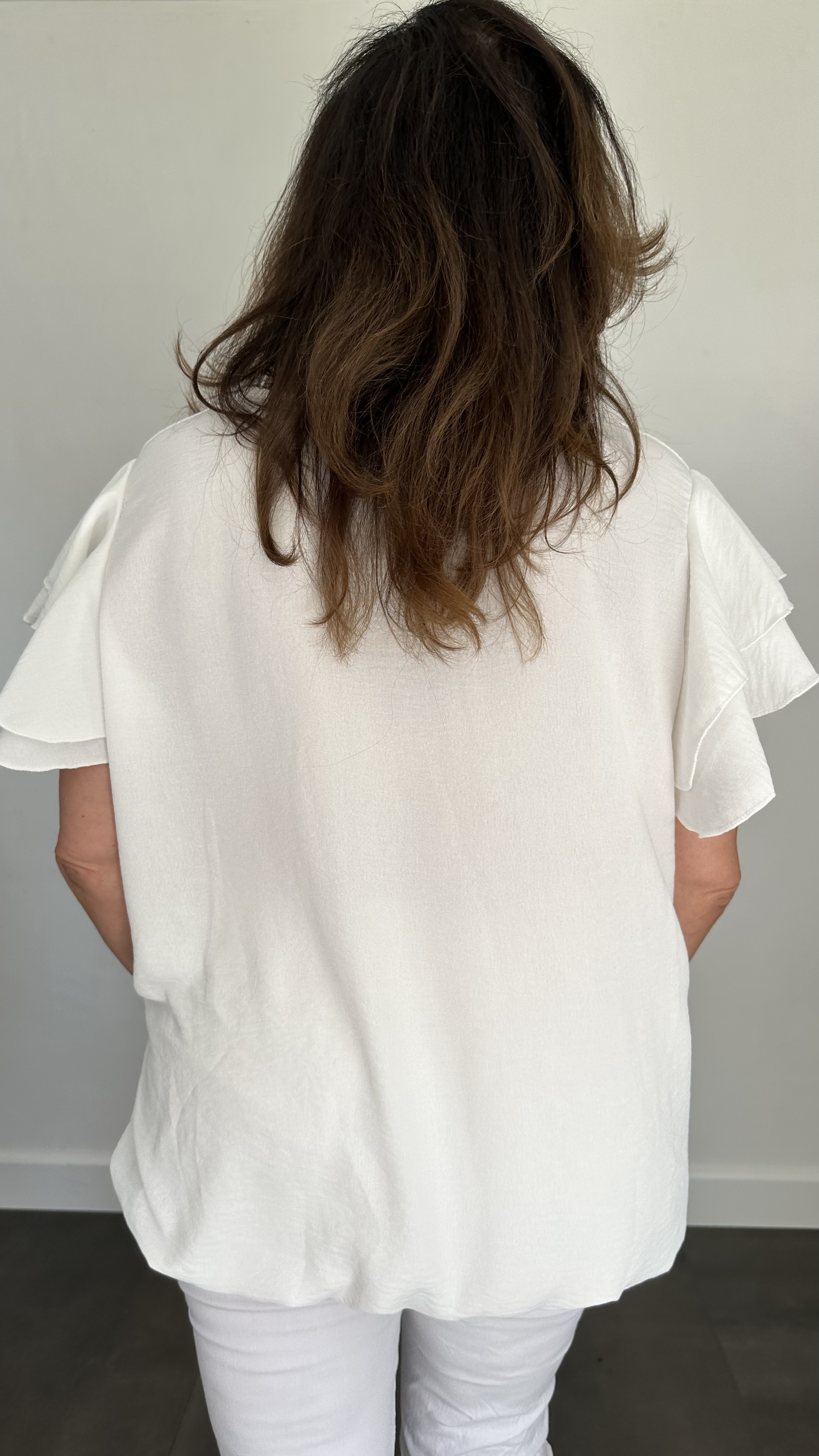 Shirt Celine met ketting +SIZE ecru
