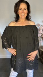 Broderie top Aurora zwart
