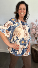 Blouse Fleur gebloemd Kobalt blauw
