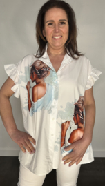 Blouse met ruche Lady Blondy