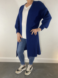 Gebreid vest met pofmouw blauw