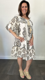 Jurk Bianca lily/flower zwart +SIZE