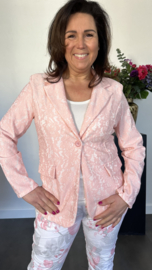 Kanten blazer roze