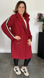 Teddy jas met bies Bordeaux