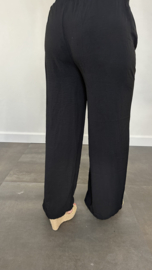 Flared crepe broek zwart