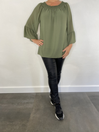 Blouse met gesmokte band army