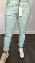 Joggjeans paisley geborduurd mint