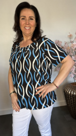 Ballon shirt met elastiek new elips zwart /blauw