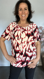 Ballon shirt met elastiek  Wild flames rood