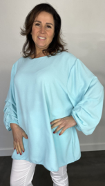 Lange top met gesmokte mouw +SIZE mint