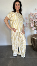 2-Delig comfy pak plissé Zebra Goud/geel SALE