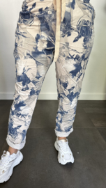 Joggjeans flowers & leaves +SIZE zand