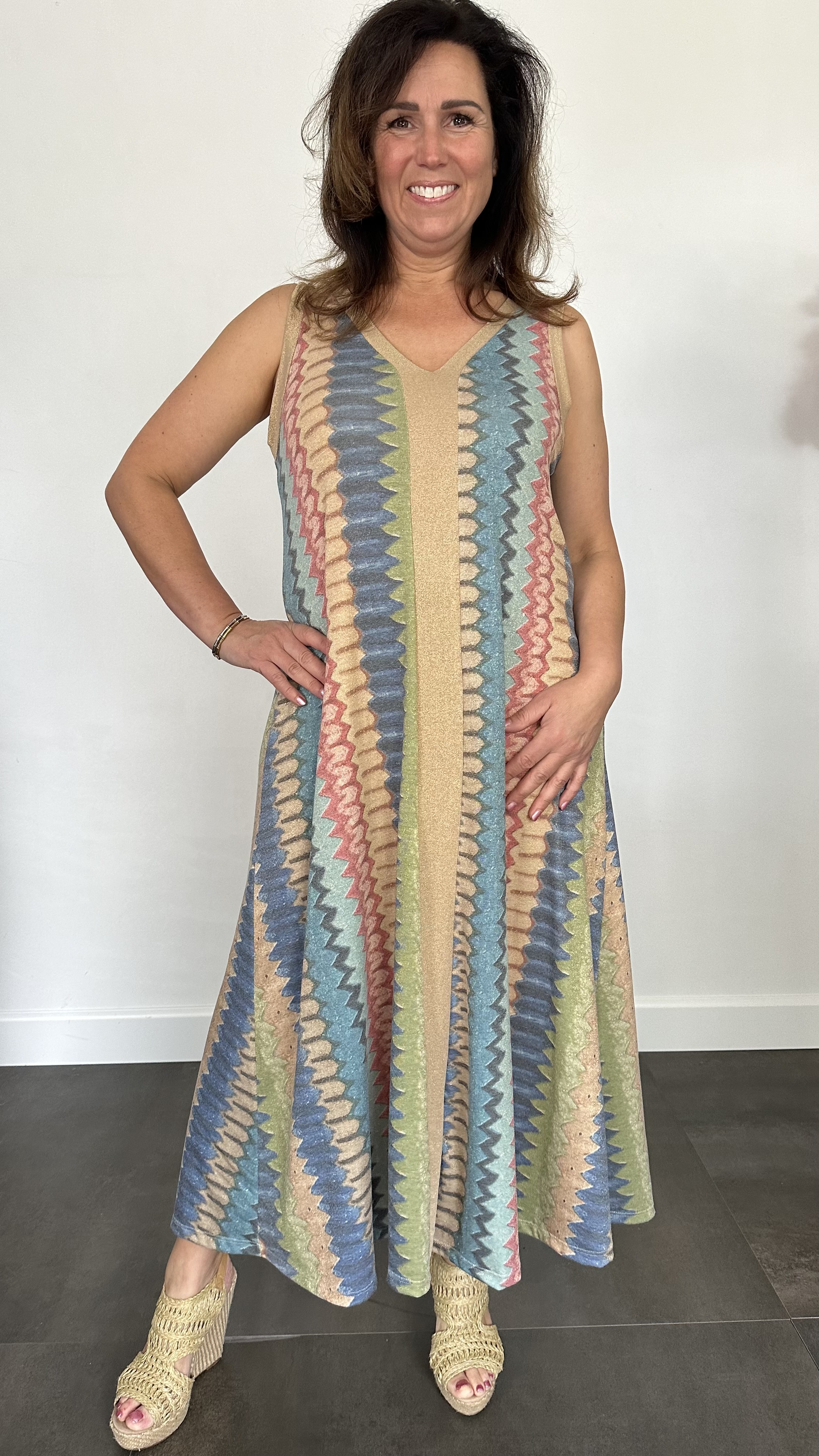 Jurk Vianna roze/ blauw