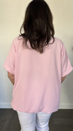 Top Maya korte mouw +SIZE roze