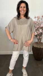 Top Esther met glitter Taupe