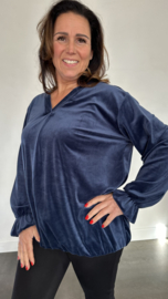 Velvet top Bianca +SIZE marine