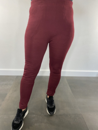 Legging met fleece gevoerd bordeaux