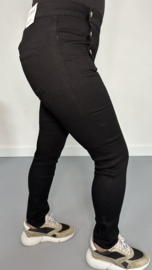 G-smack high waist jeans/ gold button black