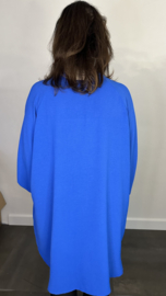 Tuniek met knoopjes crepe +SIZE kobalt