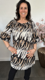 Tuniek soft met flared mouw Tijger