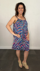 Jurkje met spaghettibandjes  new fanatsia blauw /mint +SIZE