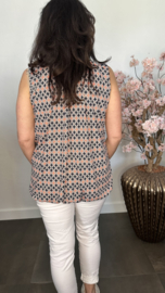 Ballon top Tube marine/peach/zand