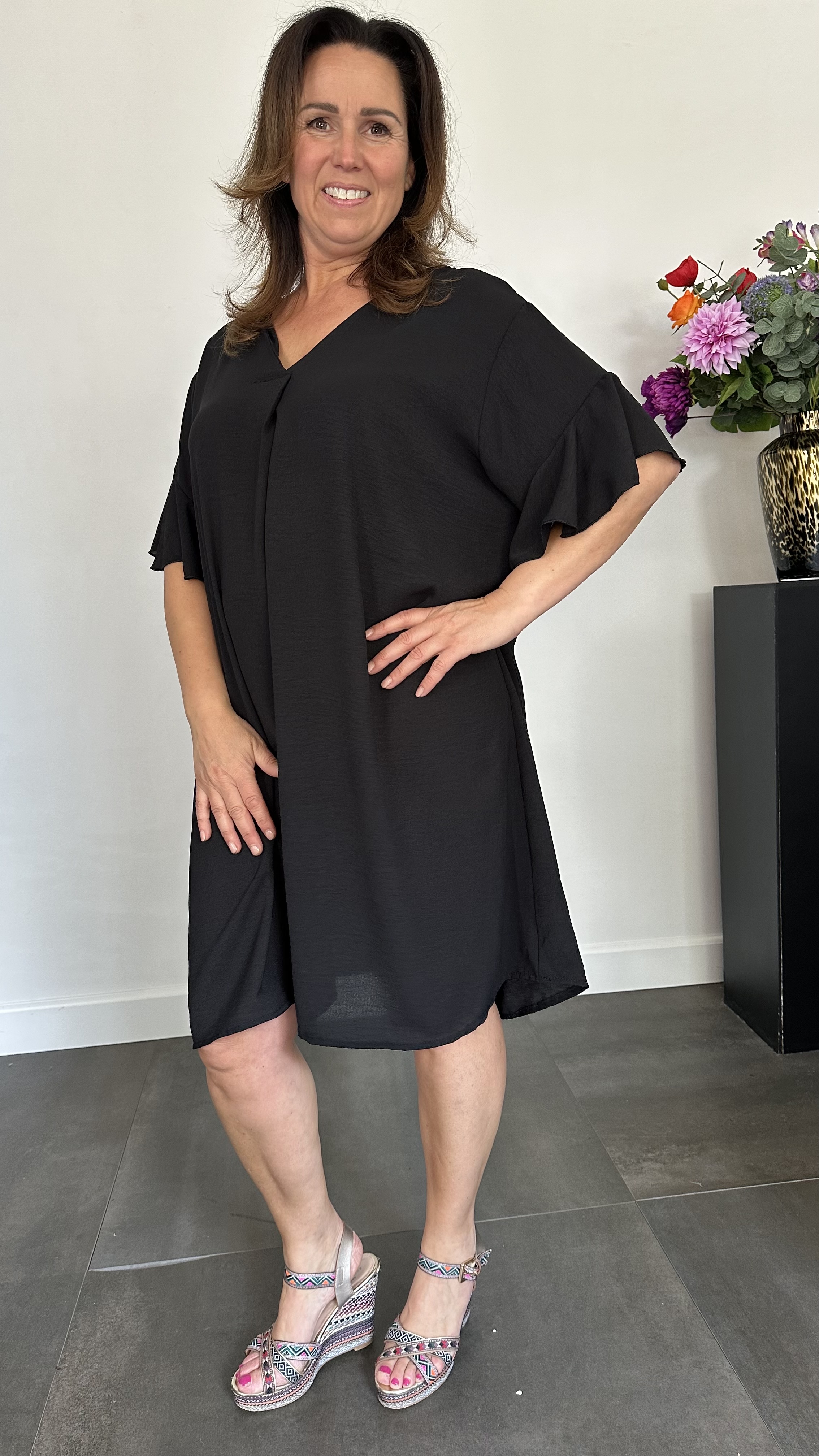 Jurk Niki +Size zwart