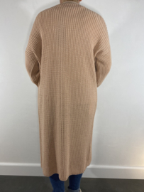 Gebreid vest met pofmouw oud roze