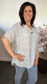 Blouse Silvi flowers IJsblauw