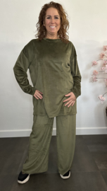 Velvet comfy pak Suus, 2-delig Army