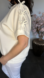 Sweatshirt met strikjes Ecru