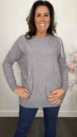 Fijn gebreide trui Sparkle met zakjes Grijs