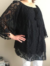 Top/ tuniek kant zwart