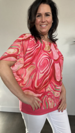 Blouse met boord Avalon pink