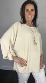 Top met strikjes & ketting +Size zand