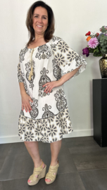 Jurk Bianca lily/flower zwart +SIZE