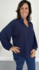 Blouse GiGi met pofmouw marine
