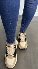 G-smack stretch jeans ragged silver sparkle