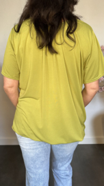 Ballon shirt travel met elastiek avocado