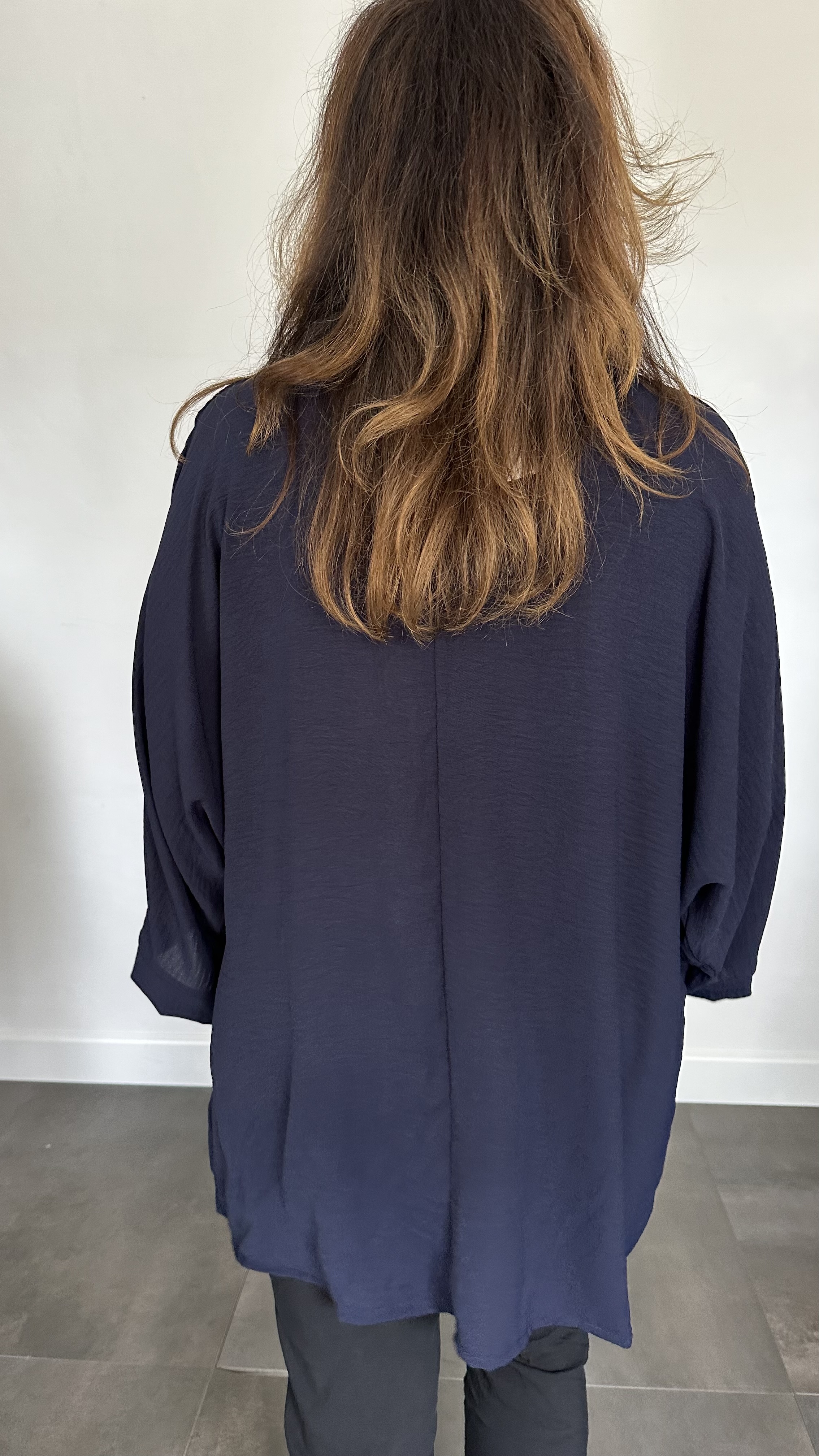 Crepe shirt hearts +SIZE marine