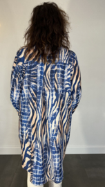 Blouse/ tuniek panter zebra kobalt