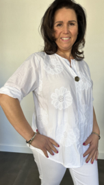 Geborduurde blouse Belle wit